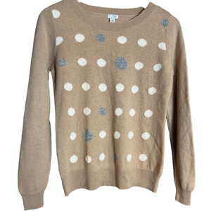 Halogen Cashmere Crew Neck Polka Dot Sweater 100% Cashmere / Size-Small